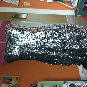 Sequins, large, party dress